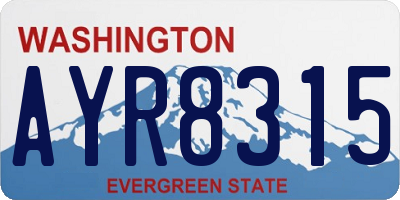 WA license plate AYR8315