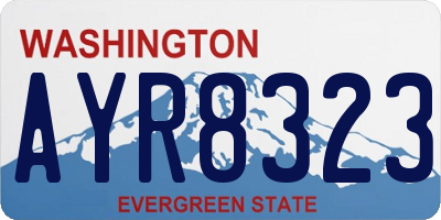 WA license plate AYR8323