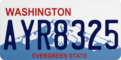 WA license plate AYR8325