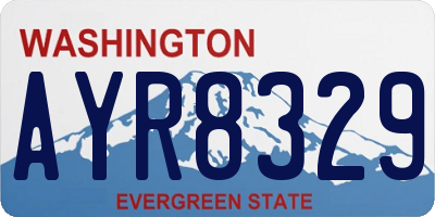 WA license plate AYR8329