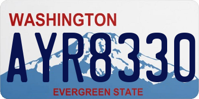 WA license plate AYR8330