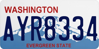 WA license plate AYR8334