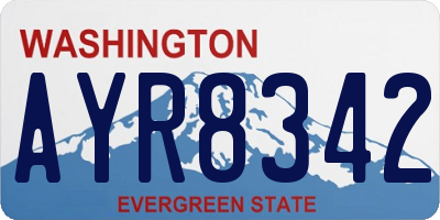 WA license plate AYR8342