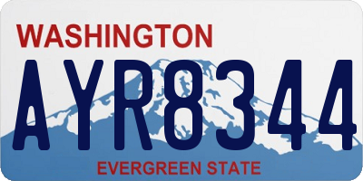 WA license plate AYR8344