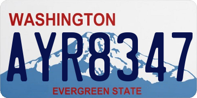 WA license plate AYR8347