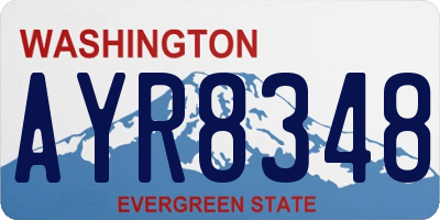 WA license plate AYR8348