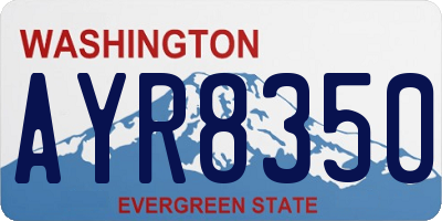 WA license plate AYR8350