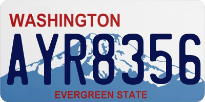 WA license plate AYR8356