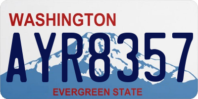 WA license plate AYR8357
