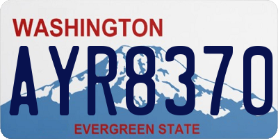 WA license plate AYR8370