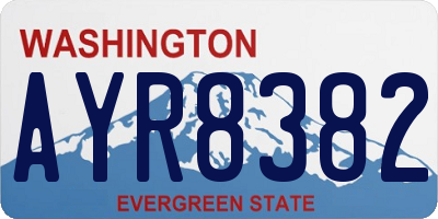 WA license plate AYR8382