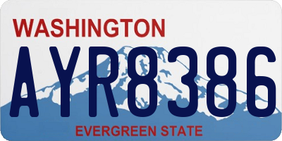 WA license plate AYR8386