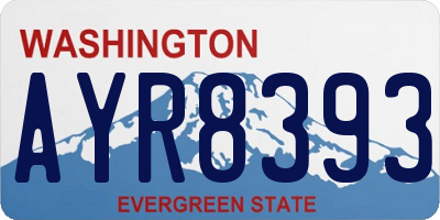 WA license plate AYR8393