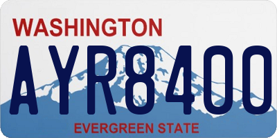 WA license plate AYR8400