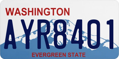 WA license plate AYR8401