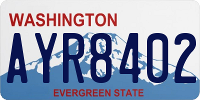 WA license plate AYR8402