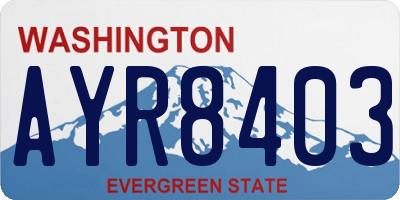 WA license plate AYR8403