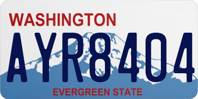 WA license plate AYR8404