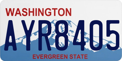 WA license plate AYR8405