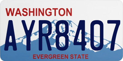 WA license plate AYR8407
