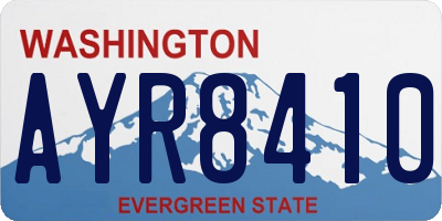 WA license plate AYR8410