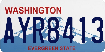 WA license plate AYR8413
