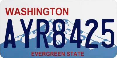 WA license plate AYR8425
