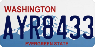 WA license plate AYR8433
