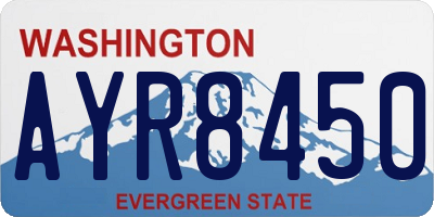WA license plate AYR8450