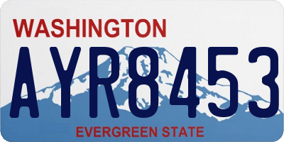 WA license plate AYR8453