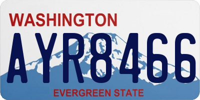 WA license plate AYR8466
