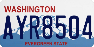 WA license plate AYR8504