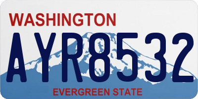 WA license plate AYR8532
