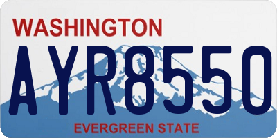 WA license plate AYR8550