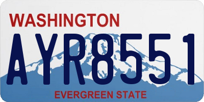 WA license plate AYR8551