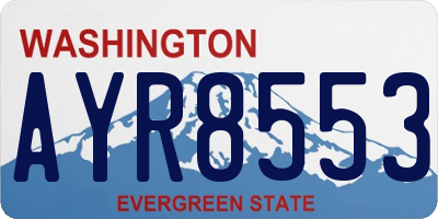 WA license plate AYR8553