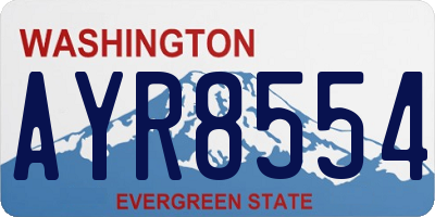 WA license plate AYR8554