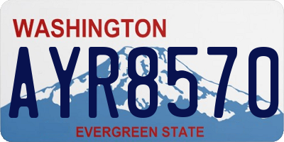 WA license plate AYR8570