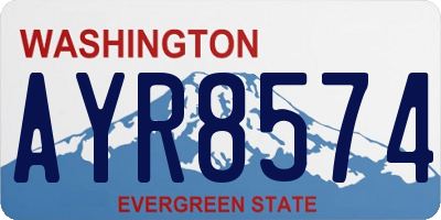 WA license plate AYR8574