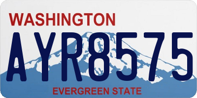 WA license plate AYR8575