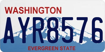 WA license plate AYR8576