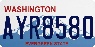 WA license plate AYR8580