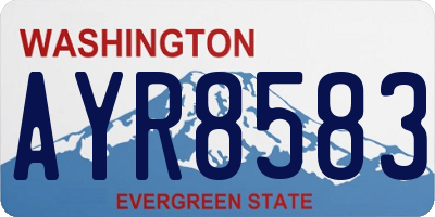 WA license plate AYR8583