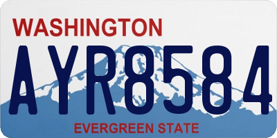 WA license plate AYR8584
