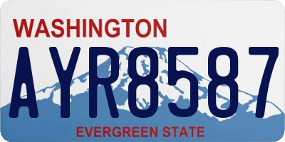 WA license plate AYR8587