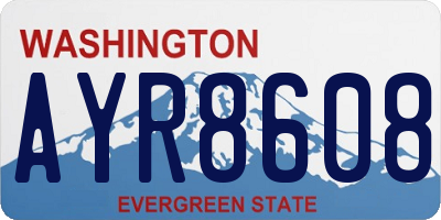 WA license plate AYR8608