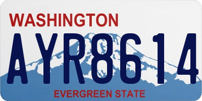 WA license plate AYR8614