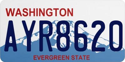 WA license plate AYR8620