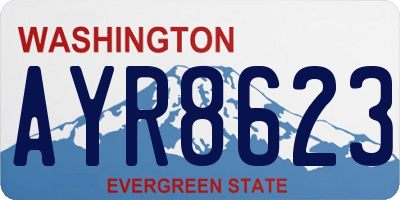 WA license plate AYR8623
