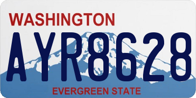 WA license plate AYR8628
